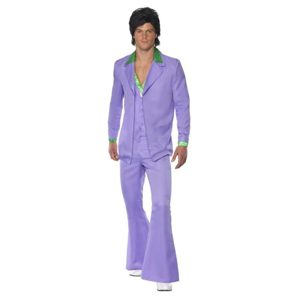 Smiffys Mens 70s Suit Costume / Lavender